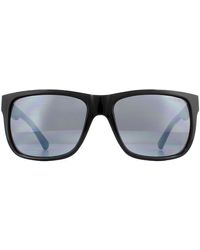 Guess - Square Black Blue Smoke Mirror Sunglasses - Lyst