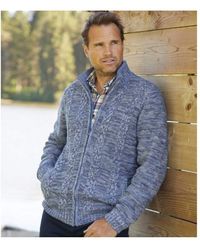Atlas For Men - Mottled Knitted Full Zip Jacket - Lyst