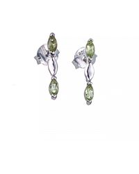 Ojewellery - Peridot Earrings Studs Infinity Marquise - Lyst