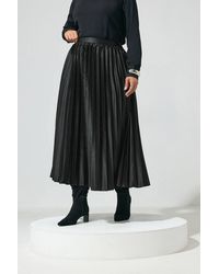 Yours - Pleated Satin Skirt - Lyst