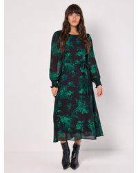 Apricot - Silhouette Floral Chiffon Midaxi Dress - Lyst