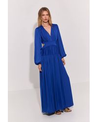 Warehouse - Premium Satin Open Back Maxi Dress - Lyst