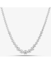 T.H.Baker - 9Ct 5.00Ct Certificated Brilliant Cut Lab Grown Diamond Tennis Necklace Lgn23469-500Sfn (Wg) - Lyst