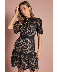 Coast - Lace Shirt Mini Belted Dress - Lyst