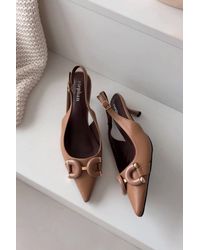 KDMD - Heeled Pointed Toe Sandals With Decorative Front Buckle Strap - Lyst