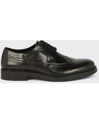 Burton - Black Leather Smart Derby Brogue Shoes - Lyst