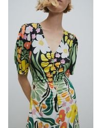 Warehouse - Petite Wh X Rose England Floral Print Midi Dress - Lyst