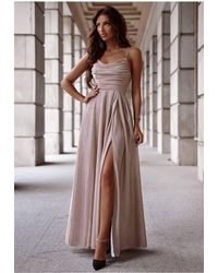 Love Lace - Strappy Maxi Dress With Slit & Ties - Lyst