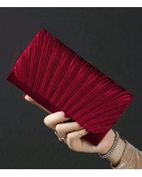 AJVANI - Evening Pleated Satin Prom Party Bag - Lyst