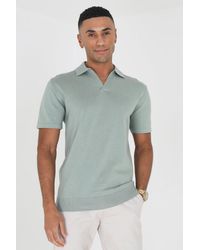Brave Soul - 'kenna' Short Sleeve Open Collar Knitted Polo - Lyst