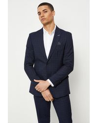 Burton - Slim Fit Navy Tonal Grindle Suit Jacket - Lyst
