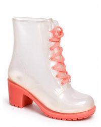 Spot on - Lace Up Block Heel Ankle Boots - Lyst