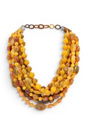 Michael Nash Jewelry - Otilia Multi Strand Shades Of Amber & Tortoise Resin Beads - Lyst