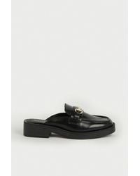 Warehouse - Premium Real Leather Open Back Slip On Loafer - Lyst