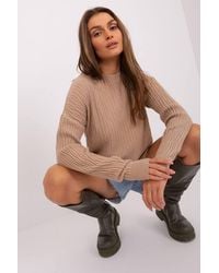 Love Lace - Variegated Texture Round Neck Long Sleeve Sweater Style 185726 - Lyst