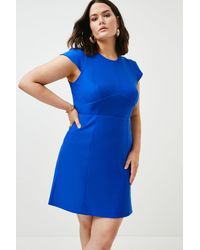 Karen Millen - Plus Size Figure Form Cap Sleeve Woven Dress - Lyst