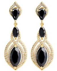 Jon Richard - Gold Plate Cubic Zirconia And Black Marquisse Statement Earrings - Lyst