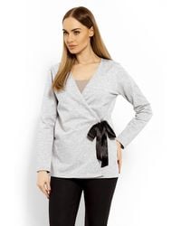 Love Lace - Adjustable Envelope Neck Cotton Blouse - Lyst