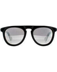 Moncler - Aviator Black White Smoke Mirror Sunglasses - Lyst