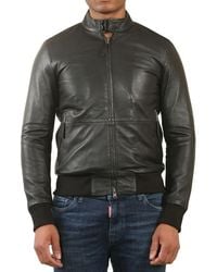 TruClothing - Retro Real Leather Bomber Jacket - Lyst