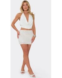 EGO - Sequin Textured Mid Rise Mini Skirt - Lyst