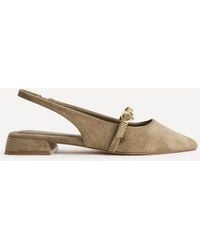 Linzi - Align Faux Suede Ballet Flats - Lyst