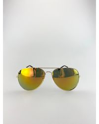 SVNX - Silver Frame Aviators With Orange And Red Mirrored Lens - Lyst