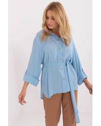 Love Lace - Classic Cotton Button Down Shirt With Tie Belt - Lyst