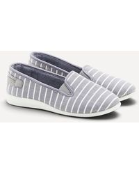 DAMART - Ballerina Stripe Slip-On Textile Upper Round Toe Flat Shoe - Lyst