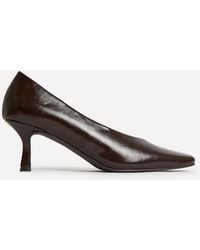 Linzi - Delaney Faux Leather Square Toe Court Heels - Lyst