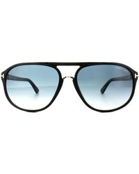 Tom Ford - Aviator Shiny Black Green Gradient Sunglasses - Lyst