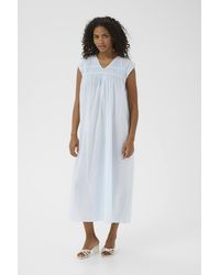 Kaffe - Kathua V-Neck Cap Sleeve Midi Dress - Lyst