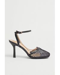 Warehouse - Chain Detail Square Toe Heel - Lyst