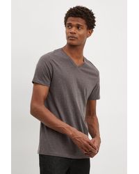 Burton - Regular Charcoal V Neck Short Sleeve T Shirt - Lyst