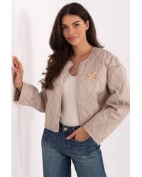 Love Lace - Quilted Transitional Jacket With Butterfly Brooch - Lyst