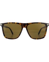 Tom Ford - Square Dark Havana Roviex Brown Sunglasses - Lyst