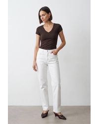 Dilvin - Slim Fit V-Neck Jersey Blouse - Lyst
