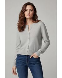 Lands' End - Fine Gauge Cropped Cotton Cardigan - Lyst
