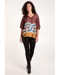 Blue Vanilla - Satin Viscose Back Print Top - Lyst
