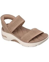Skechers - Go Walk Arch Fit 2.0 Sandalslip-Ins Shiny Yarn Knit Quarter Strap Sandal - Lyst