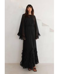 Anaya with love - Oversized Ruffle Sleeve Maxi Dress - Lyst