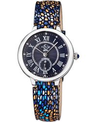 Gv2 - Rome Swiss Quartz Diamonds Blue Dial Stainless Steel Watch - Lyst