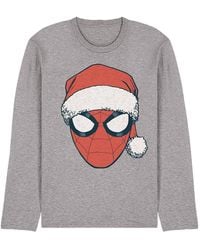 Marvel - Spiderman Christmas Santa Hat Portrait Long Sleeve T-Shirt - Lyst