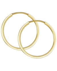 The Fine Collective - 9ct Yellow Gold 15mm Square Sleeper Hoop Earrings - Lyst