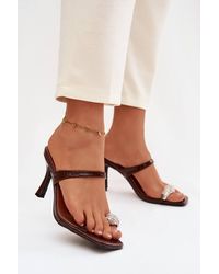 Love Lace - Elegant Heeled Sandals With Stiletto Heel & Jeweled Toe - Lyst