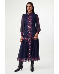 Wallis - Petite Floral Tiered Shirt Maxi Dress - Lyst