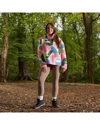 OHS - Geo Print Half Zip Sweatshirt Teddy Fleece Pullover Jumper Jacket - Lyst