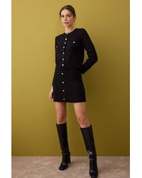 WOVCOR - 2-Piece Cropped Knit Button-Front Cardigan & Mini Skirt Set - Lyst