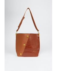 Oasis - Croc Mix Studded Tote Bag With Pouch - Lyst