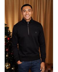 French Connection - Cotton Blend Half-Zip Jumper - Lyst
